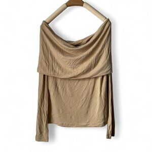Tan off the shoulder top #tan #offtheshoulder